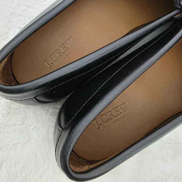 NEW J. Crew Classic Black Leather Penny Slip-On Loafers